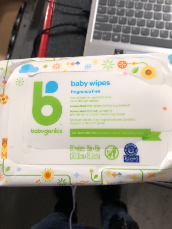 Photo 3 of Babyganics Baby Wipes, Fragrance Free - 80 wipes