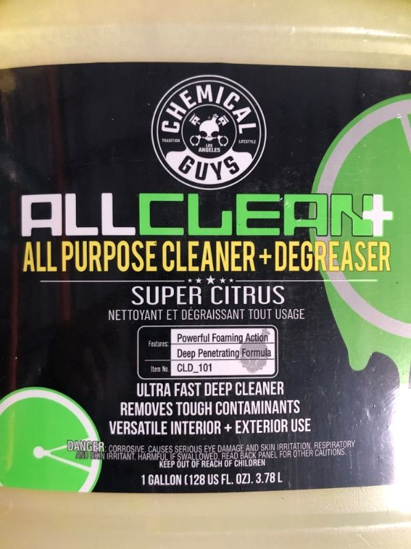 Photo 3 of Chemical Guys CLD_101 All Clean+ Citrus-Based Concentrated Sprayable All Purpose Super Cleaner & Degreaser, 1 Gal. 