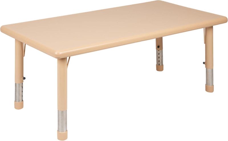 Photo 1 of **PARTS ONLY** Flash Furniture 24" W x 48" L Rectangular Natural Plastic Height Adjustable Activity Table