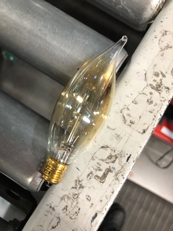 Photo 1 of 40-Watt CA10 Dimmable Filament Amber Glass E12 Candelabra Incandescent Vintage Edison Light Bulb, Warm White (4 Pack)
