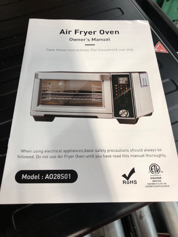 Photo 4 of ***POWERS ON - UNABLE TO TEST FURTHER*** 
WHALL Toaster Oven Air Fryer, Max XL Large 30-Quart Smart Oven,11-in-1 1700W/Black