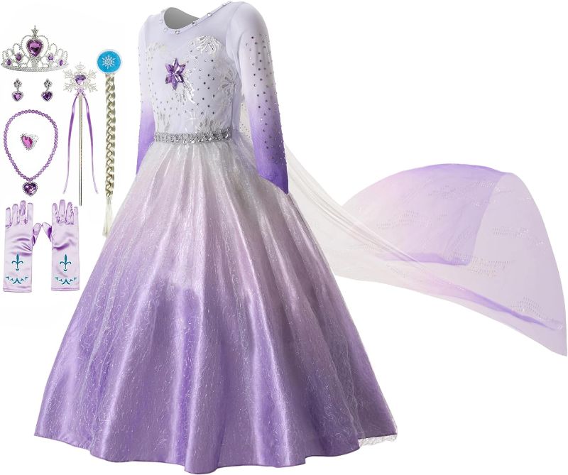 Photo 1 of Funna Costume for Girls Princess Dress Up Costume Cosplay Fancy Party Purple, 4T