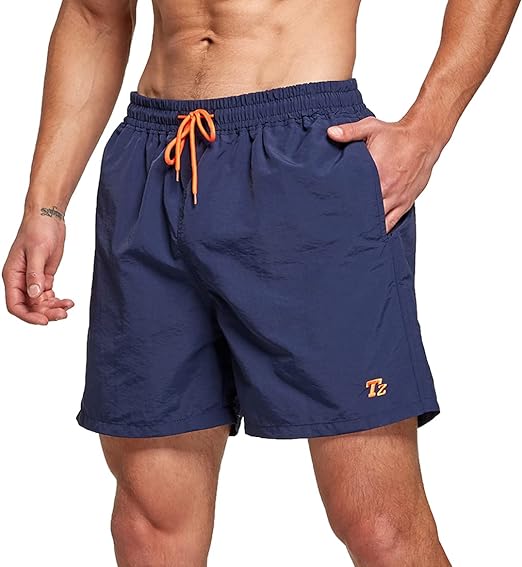 Photo 1 of (STOCK PHOTO FOR SAMPLE ONLY) - Tansozer Mens Swim Trunks Quick Dry Beach Shorts Board Shorts with Mesh Lining - MEDIUM