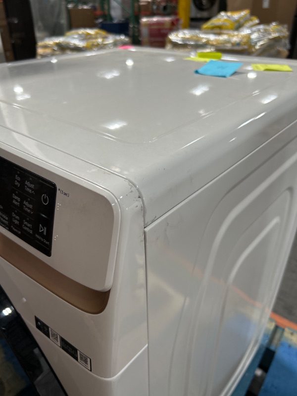 Photo 8 of Samsung 7.5-cu ft Stackable Steam Cycle Smart Electric Dryer (Ivory) ENERGY STAR
