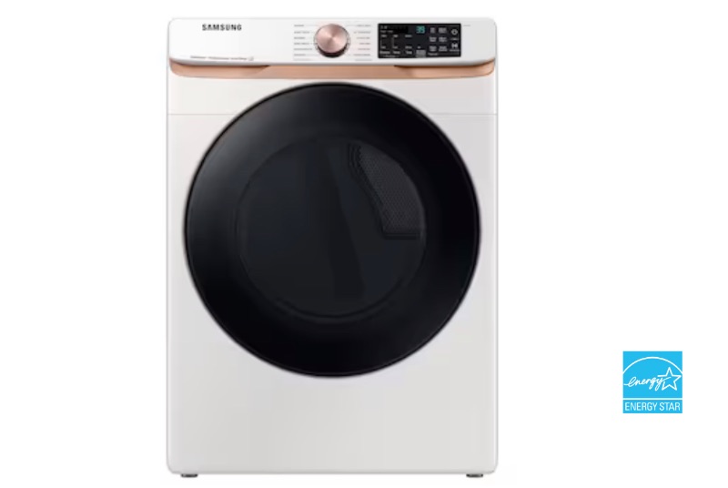 Photo 1 of Samsung 7.5-cu ft Stackable Steam Cycle Smart Electric Dryer (Ivory) ENERGY STAR
