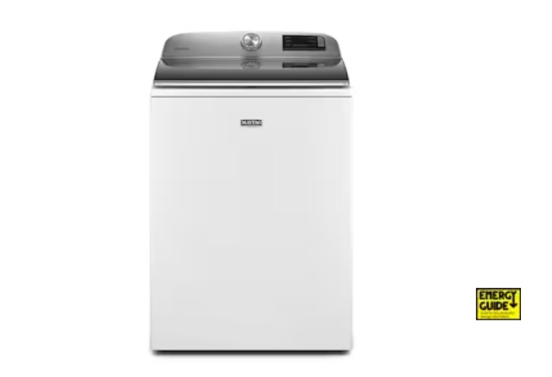 Photo 1 of Maytag Smart Capable 4.7-cu ft High Efficiency Agitator Smart Top-Load Washer (White)