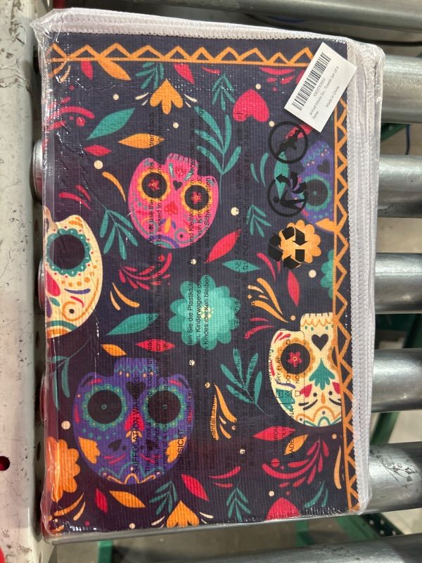 Photo 2 of Artoid Mode Sugar Skulls Leaves Marigolds Day of The Dead Kitchen Towels Dish Towels, 18x26 Inch Halloween Seasonal Decoration Hand Towels Set of 4