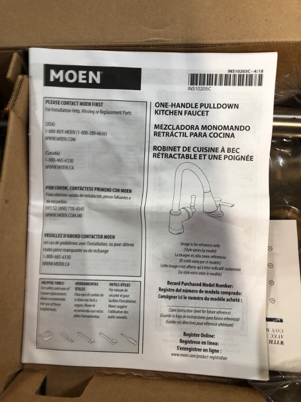 Photo 4 of Moen Adler Spot Resist Stainless One-Handle High Arc Kitchen Sink Faucet with Power Clean, Kitchen Faucet with Pull Down Sprayer for Commercial, RV, or Bar