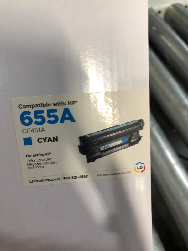 Photo 3 of HP 655A Cyan Compatible Toner Cartridge, 10500 Pages (CF451A)