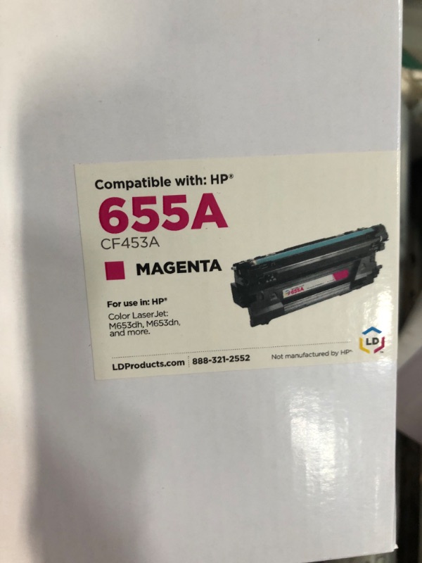 Photo 2 of HP 655A Magenta Compatible Toner Cartridge, 10500 Pages (CF453A)