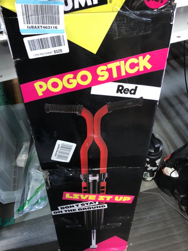 Photo 2 of BUBBLE JUMP Pogo Stick for Kids Age 10 and up (Red) - for Boys, Girls, Teens & Adults 80 to 160 Lbs - Easy Grip Rubber Handle Master Jumper Pogo Sticks - High Jumping Kids Pogo Stick