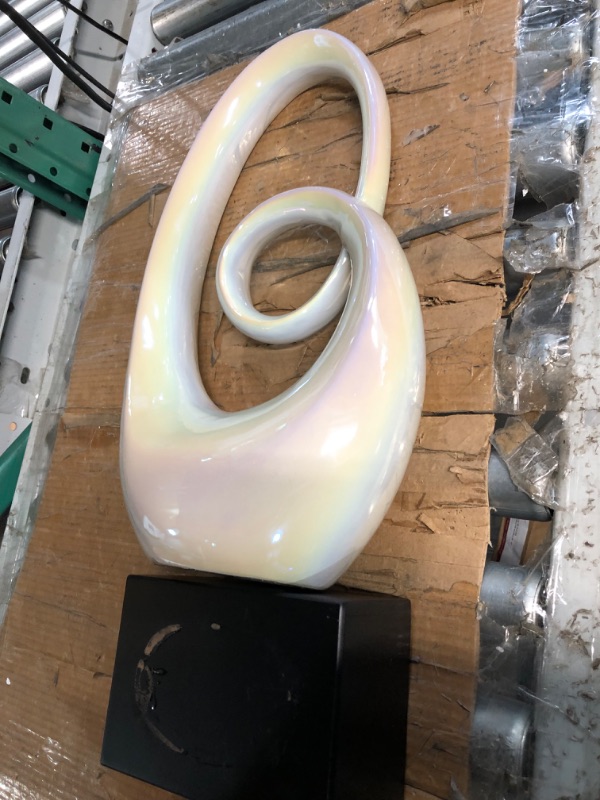 Photo 2 of *minor damage*
Deco 79 Ceramic Abstract Swirl Sculpture with Black Base, 10" x 5" x 21", White