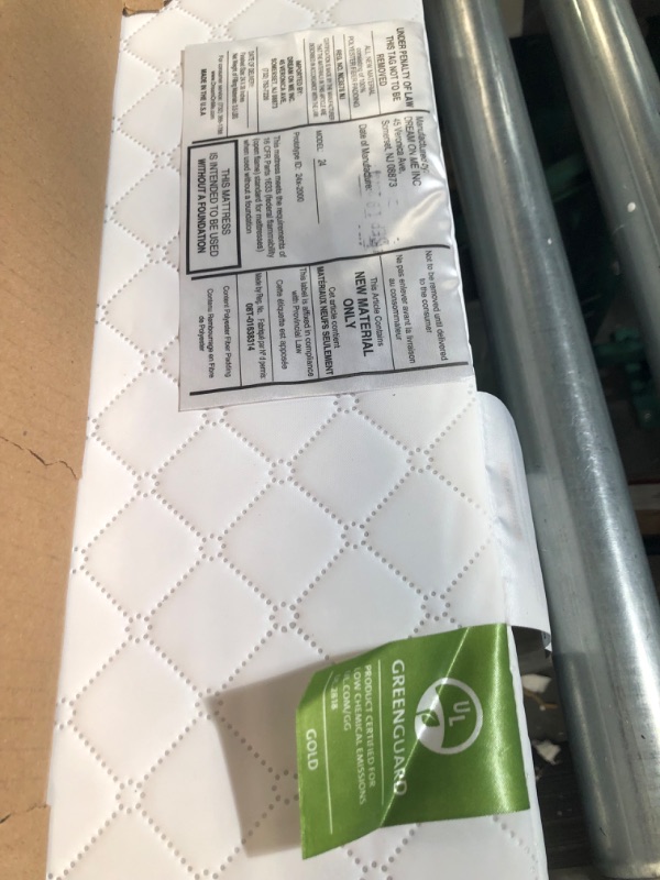 Photo 4 of *used*
Dream On Me Holly 3” Fiber Portable, Greenguard Gold Certified, Waterproof Vinyl Cover, Lightweight Mini Crib Mattress, White