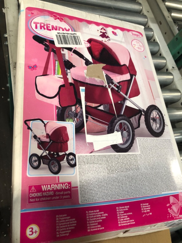 Photo 5 of *used*
Bayer Design Baby Doll Trendy Pram - Bordeaux, Red and Pink Red/Pink