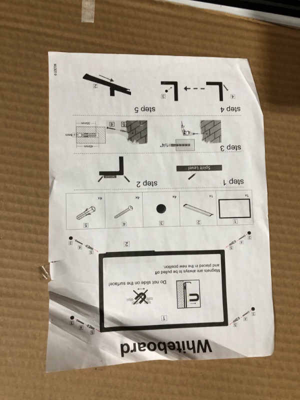 Photo 6 of *used*
VIZ-PRO Magnetic Dry Erase White Board, 48 X 36 Inches, Black Aluminium Frame