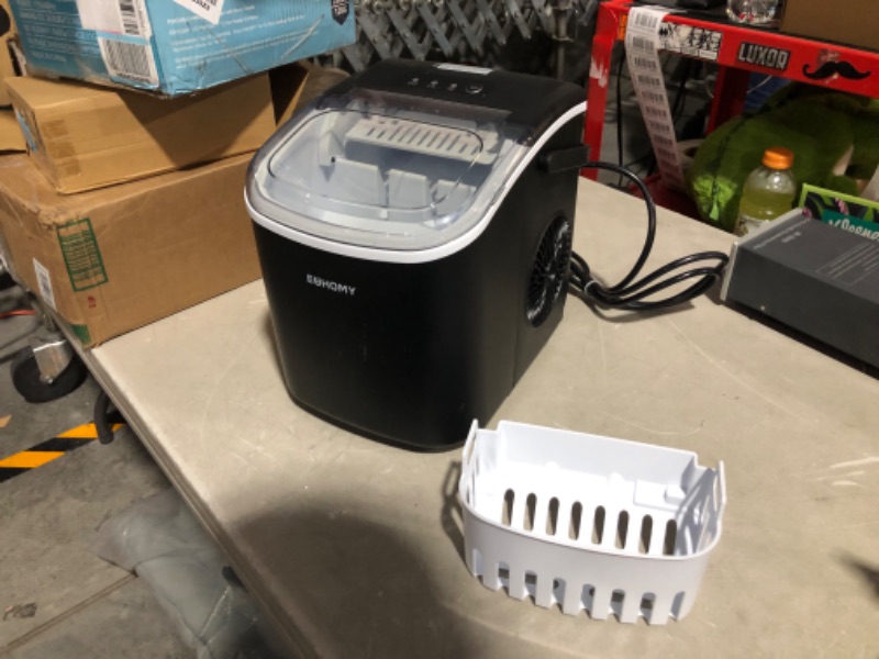 Photo 2 of ***USED - UNTESTED - SEE NOTES***
EUHOMY Countertop Ice Maker Machine with Handle, 26lbs in 24Hrs, Black