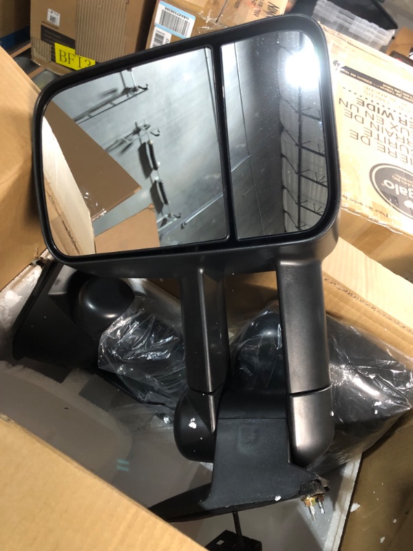 Photo 1 of AERDM New Pair Towing Mirrors Manual Operated Textured Black Telescoping Trailer Side Mirrors Fit Chevy/GMC/Cadillac Silverado Sierra Avalanche Suburban Tahoe Yukon XL Escalade EXT ESV