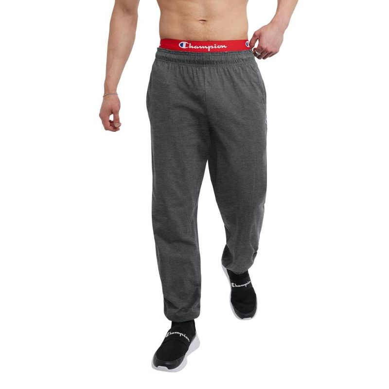 Photo 1 of Champion Men's Pants, Closed-bottom Everyday Pants, Lightweight Pants (Reg. Or Big & Tall) Standard Medium Granite Heather C Patch Logo