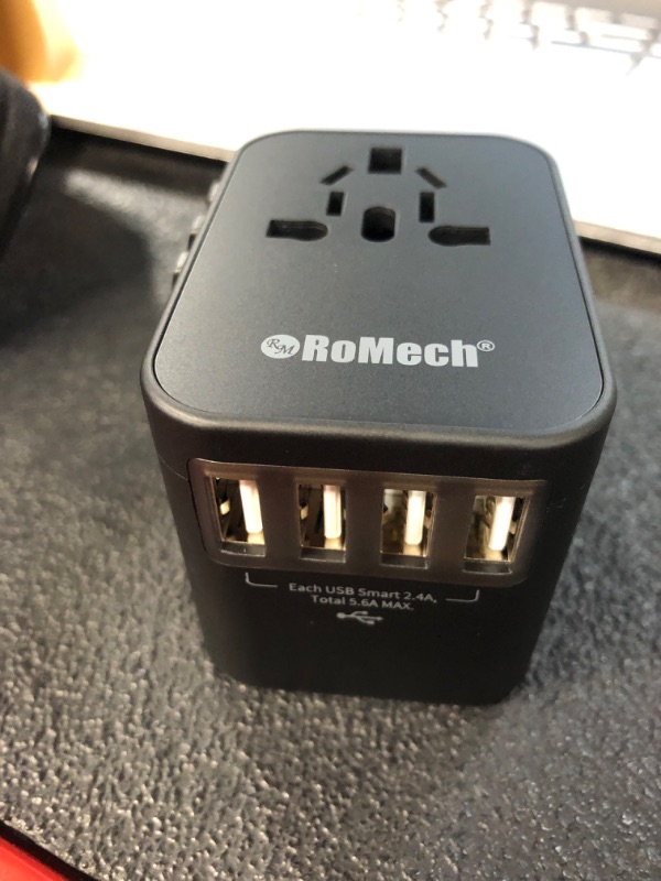 Photo 4 of ROMECH Universal Travel Adapter, 5.6A Smart Power International Plug Adaptor AC Wall Charger 