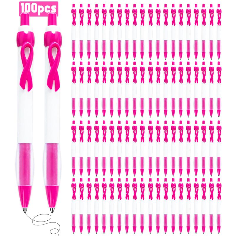 Photo 1 of Breast Cancer Awareness Pens, Breast Cancer Pens, Breast Cancer Pens Bulk 0.7mm Retractable Gel 