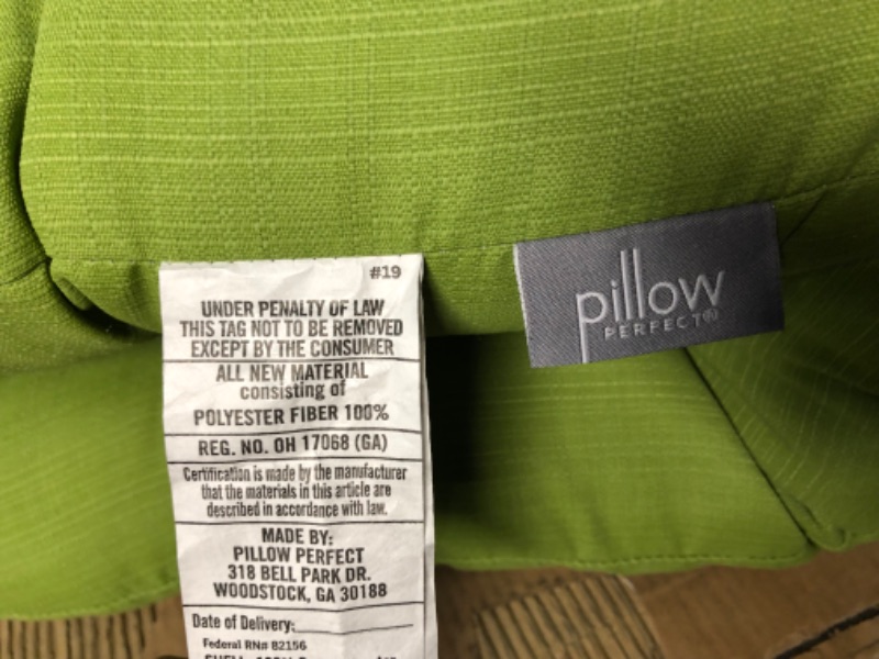 Photo 2 of **Stock photo for reference** Pillow Perfect Pompeii Solid Indoor/Outdoor Pillow, Green.