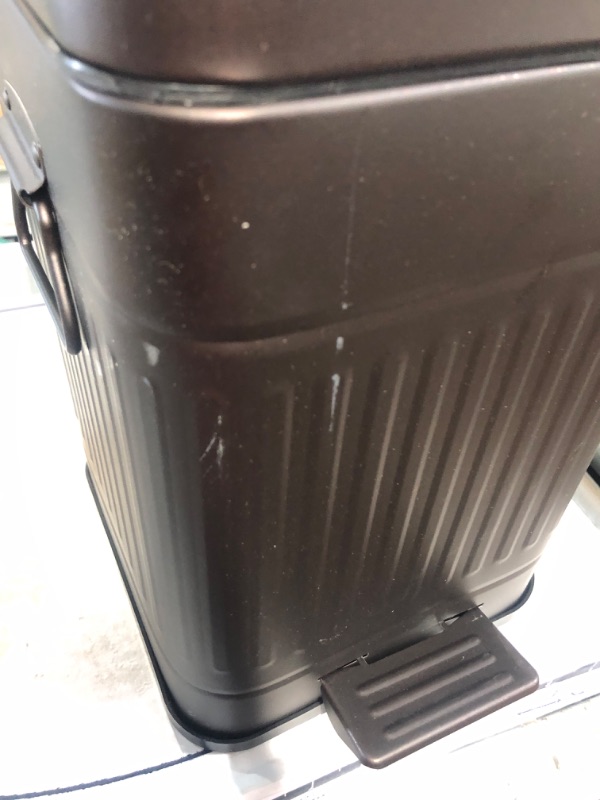 Photo 1 of **stock photo for reference** Mini rectangular garbage can with foot pedal
