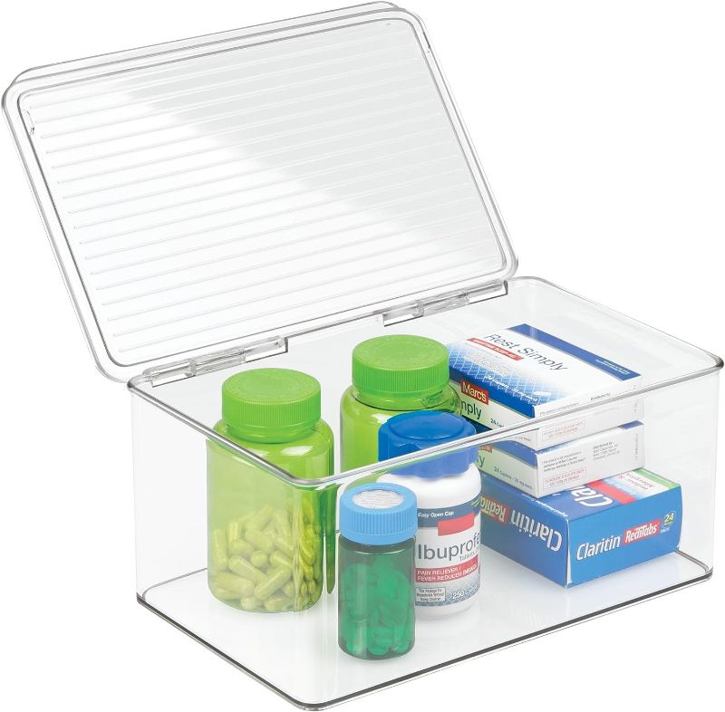 Photo 1 of **Stock photo for reference only** MDesign Plastic hinged storage container 11.3x13.3x5"