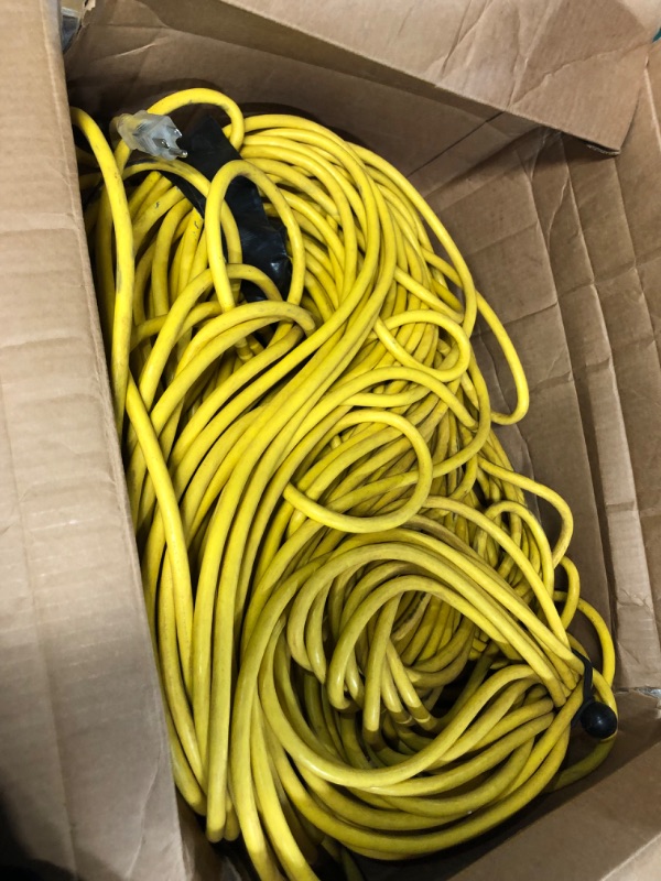 Photo 2 of **Stock photo for reference** Extra long extension cord, Yellow, Unknown length