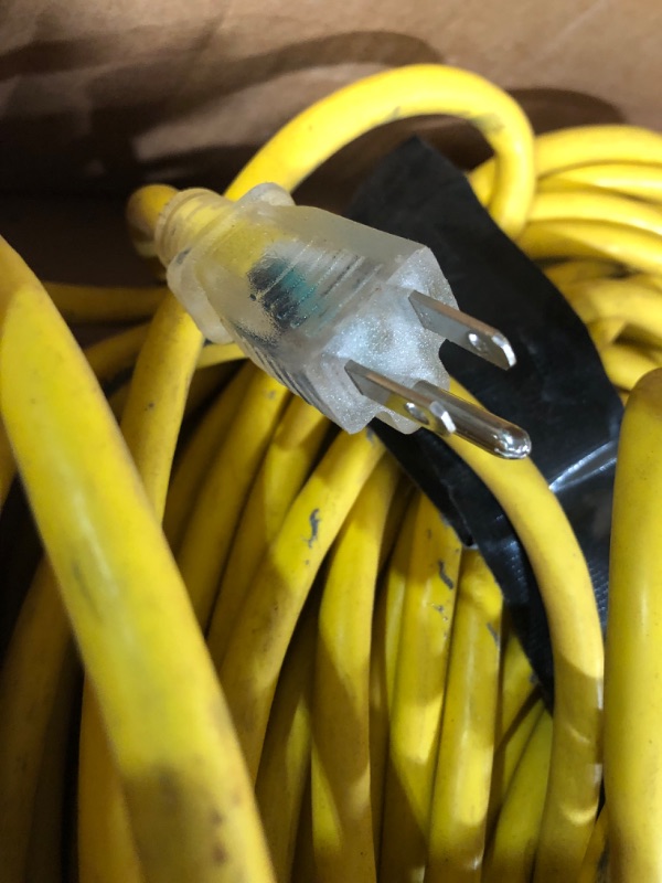 Photo 4 of **Stock photo for reference** Extra long extension cord, Yellow, Unknown length