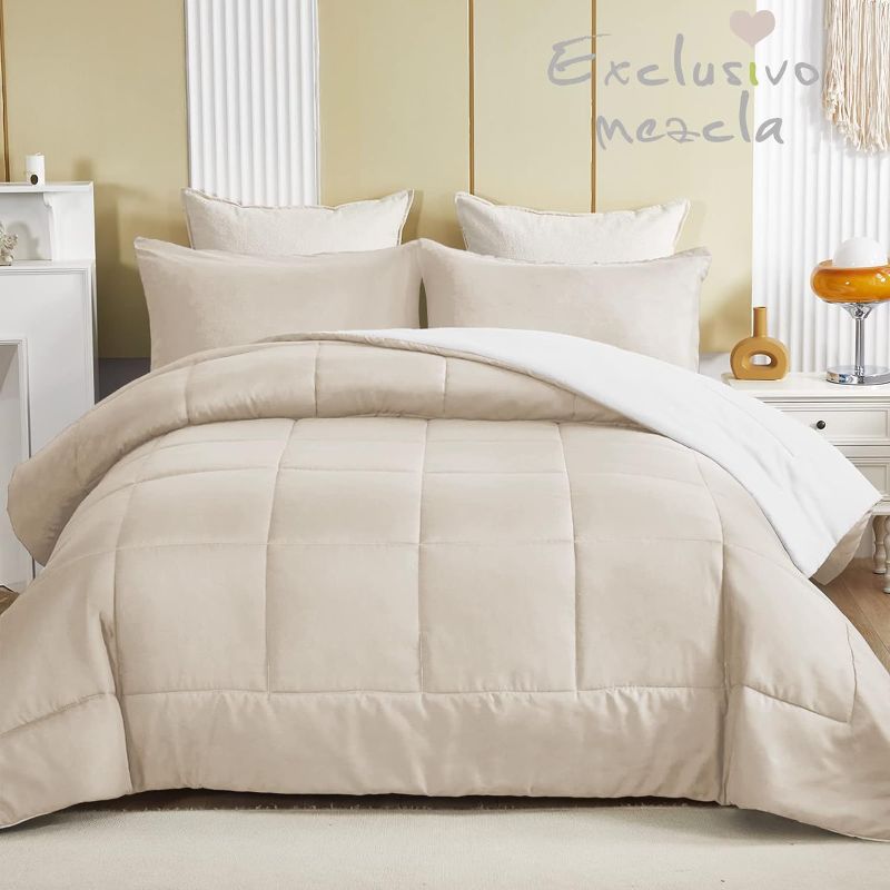 Photo 1 of **Stock photo for reference** Comforter, White/Beige reversible, unknown size