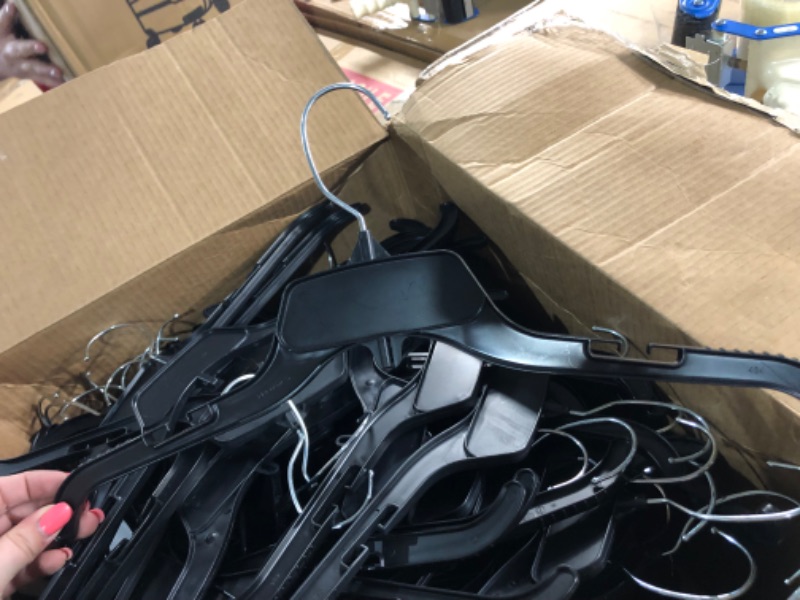 Photo 3 of *Stock photo for reference** Box of black clothes hangers, unknown amount