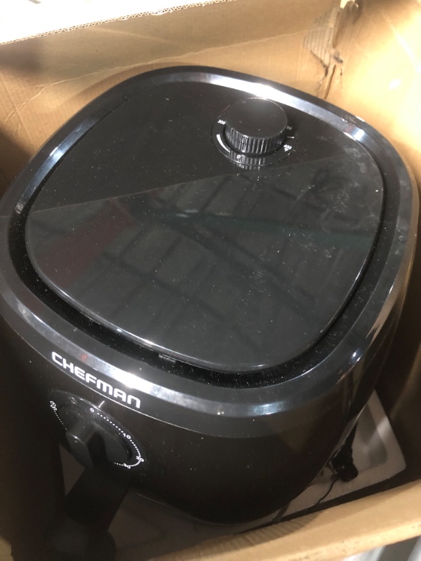 Photo 2 of (READ NOTES) Chefman TurboFry 8-Quart Air Fryer, Integrated 60-Minute Timer for Healthy Cooking, Cook with 80% Less Oil, Adjustable Temperature Control, Nonstick Dishwasher-Safe Basket and Tray, Black