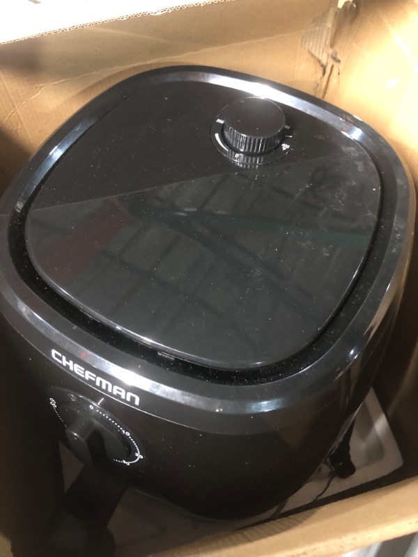 Photo 1 of (READ NOTES) Chefman TurboFry 8-Quart Air Fryer, Integrated 60-Minute Timer for Healthy Cooking, Cook with 80% Less Oil, Adjustable Temperature Control, Nonstick Dishwasher-Safe Basket and Tray, Black