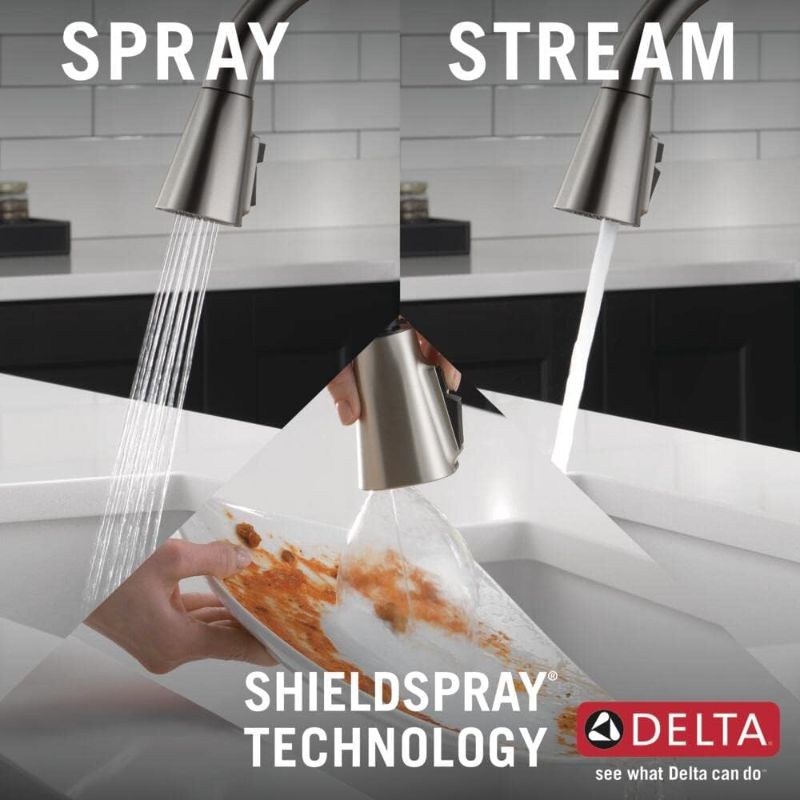 Photo 5 of (READ NOTES) Delta Faucet Ophelia Brushed Nickel Kitchen Faucet, Kitchen Faucets with Pull Down Sprayer, Kitchen Sink Faucet, Faucet for Kitchen Sink, Magnetic Docking, SpotShield Stainless 19888Z-SP-DST SpotShield Stainless Standard