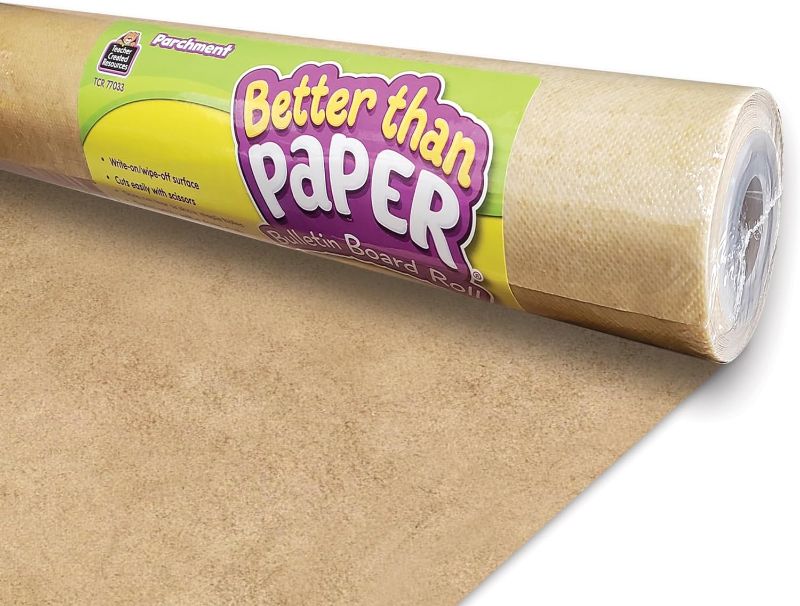 Photo 1 of Teacher Created Resources Parchment Better Than Paper Bulletin Board Roll (TCR77033) & Fans (TCR77034) Board Roll + Fans