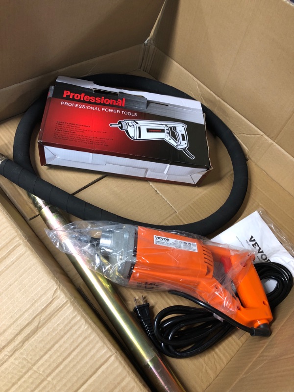 Photo 2 of (READ NOTES) SuperHandy Concrete Vibrating Power Tool, 13k VPM, 4.9 Ft Flex Hose Immersion Shaft, Cement Vibrarator, Electric Corded Handheld, 110VAC 1HP Motor - Remove Air Bubble, Level & Mix Concrete