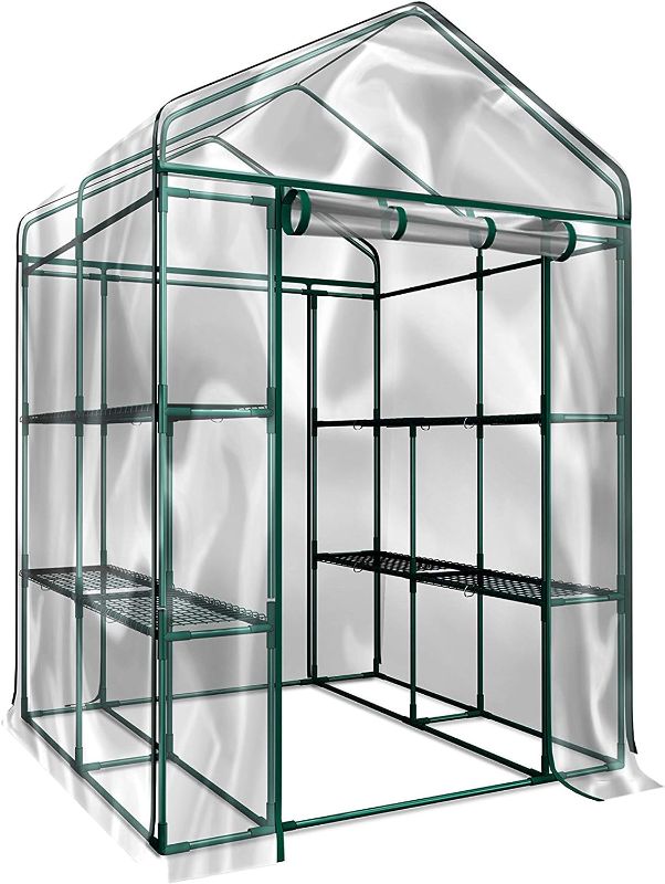 Photo 1 of (READ NOTES) Home-Complete HC-4202 Walk-In Greenhouse- Indoor Outdoor with 8 Sturdy Shelves-Grow Plants, Seedlings, Herbs, or Flowers In Any Season-Gardening Rack