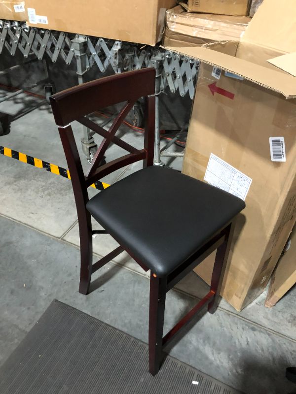 Photo 2 of (READ NOTES) Linon Triena X Back Folding Counter Stool, Brown Counter Height