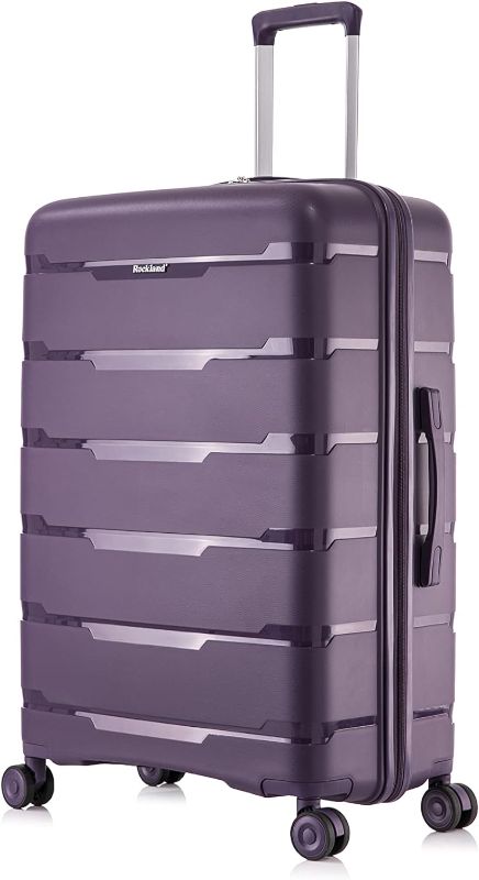 Photo 1 of (READ NOTES) Rockland Pasadena Hardside Expandable Spinner Wheel Luggage, Purple  27" PURPLE