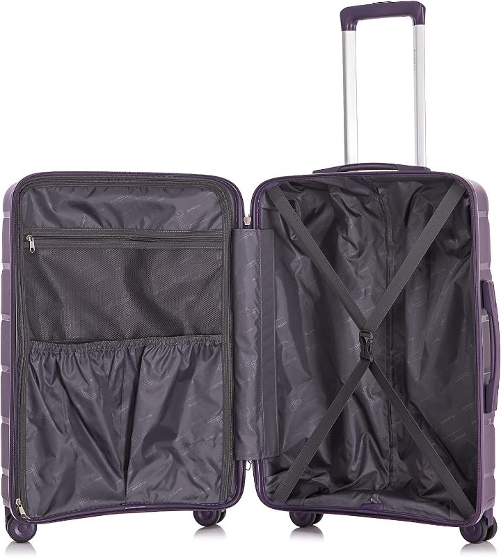 Photo 3 of (READ NOTES) Rockland Pasadena Hardside Expandable Spinner Wheel Luggage, Purple  27" PURPLE