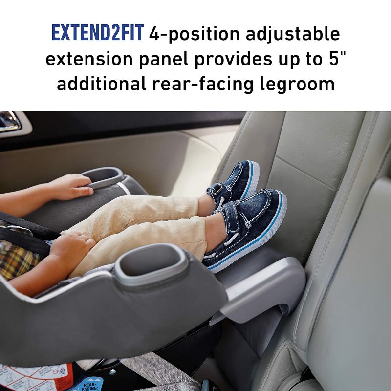 Photo 5 of (READ NOTES) Graco Extend2Fit Convertible Car Seat, Gotham