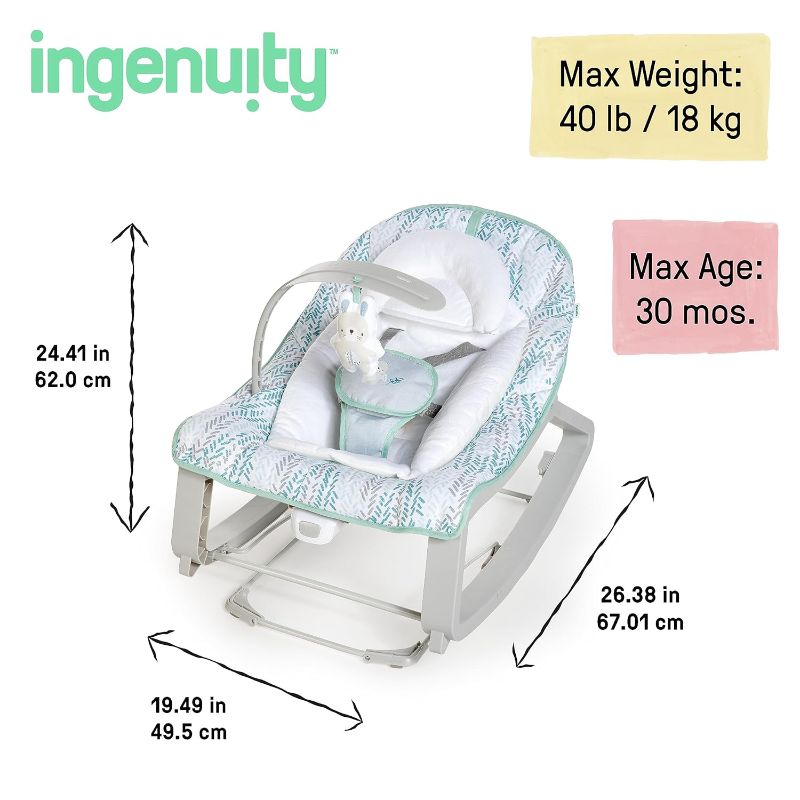 Photo 3 of (READ NOTES) Ingenuity Keep Cozy 3-in-1 Grow with Me Baby Bouncer, Rocker &#38; Toddler Seat - Weaver