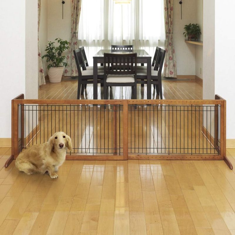 Photo 1 of (READ NOTES) Richell Wood Freestanding Pet Gate Large Autumn Matte