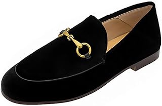 Photo 1 of Divanne Loafers for Women, Womens Loafer Flats Gold Chain Penny Loafers Slip On Fur Loafer Mules
