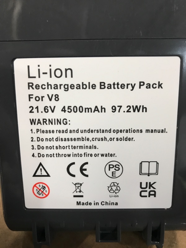 Photo 4 of HYGAMOCC Upgraded 4500mAh Replacement Battery Double Compatible with Dyson V8 V7 Lithium Battery,