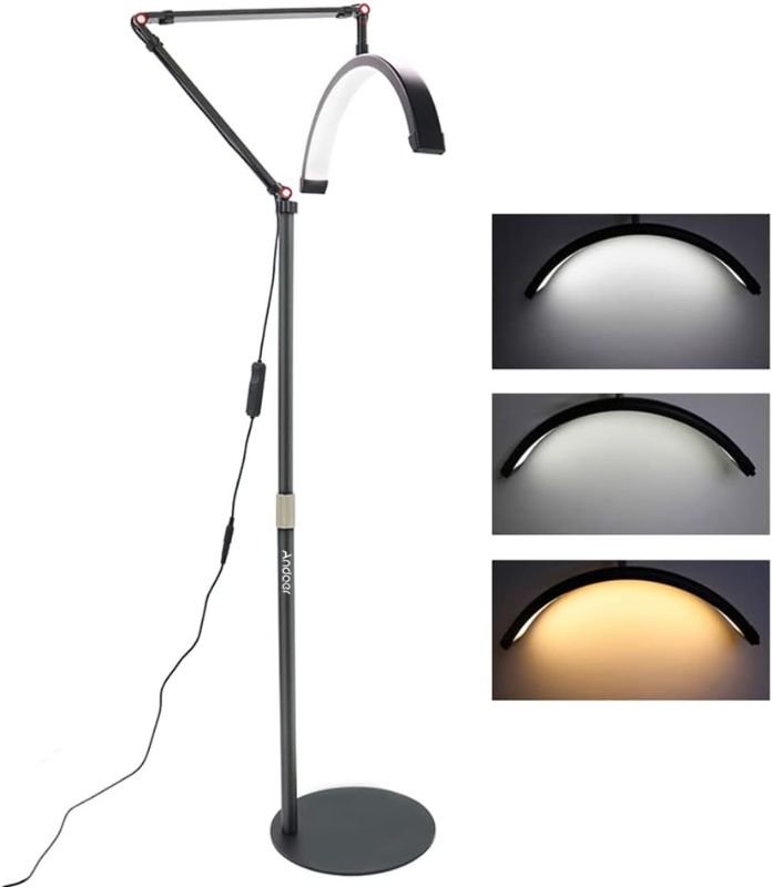 Photo 1 of [STOCK PHOTO]
dsfen HD-M2X 20W Floor LED Video Light Half-moon Shaped Fill Light 3000K-6000K Dimmable WHITE