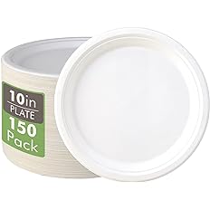 Photo 1 of  150 Pack Compostable Disposable Paper Plates