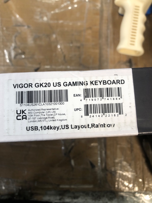 Photo 4 of MSI Gaming Backlit RGB Dedicated Hotkeys Anti-Ghosting Water Resistant Gaming Keyboard (Vigor GK20 US)