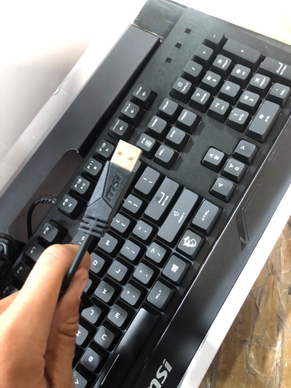 Photo 3 of MSI Gaming Backlit RGB Dedicated Hotkeys Anti-Ghosting Water Resistant Gaming Keyboard (Vigor GK20 US)