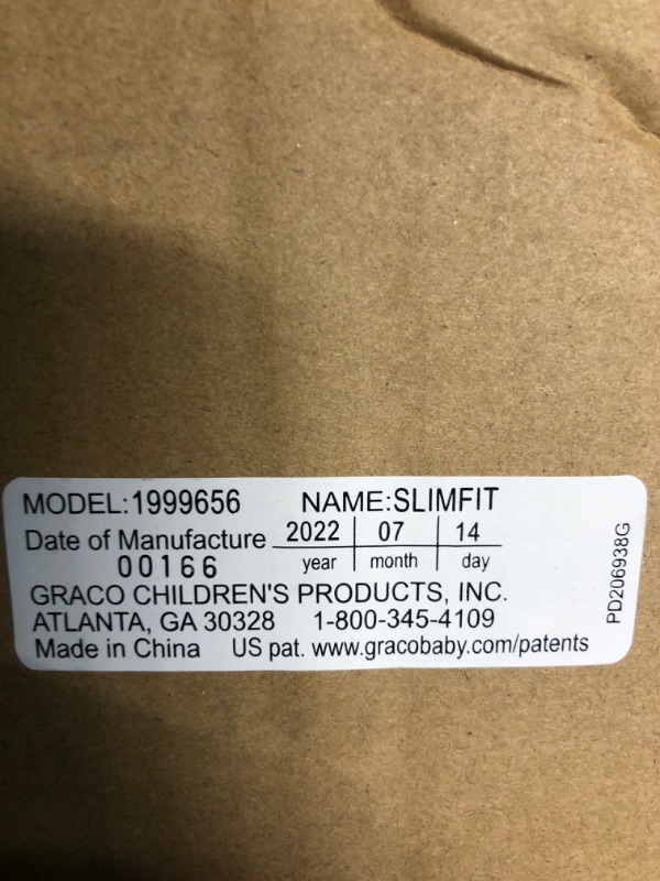 Photo 1 of ***MANUFACTURED: 07-14-2022*** Graco SlimFit 3 in 1 Car Seat, 
